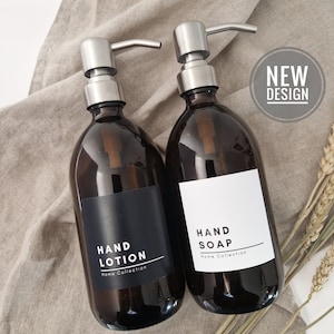 Personalised, Reusable Bottle For Toiletries, Shampoo, Conditioner, Body Wash. Metal Pump Soap Dispenser. Refillable hand soap bottles