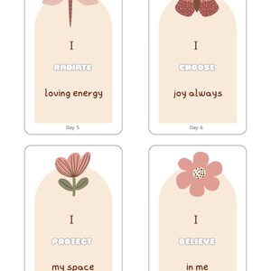 Cartões de Afirmação Boho Amor-Próprio | 31 Citações Positivas Diárias | Baralho Motivacional para Imprimir | Presente de Saúde Mental | Mantras de Amor