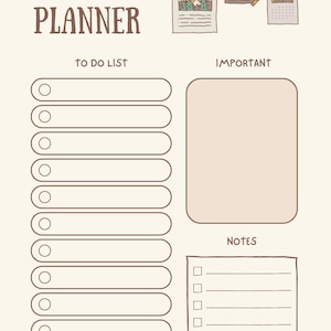 Printable Daily Planner PDF | Undated Digital To Do List | Minimalist Daily Schedule Organizer | A4 A5 US Letter | Instant Download