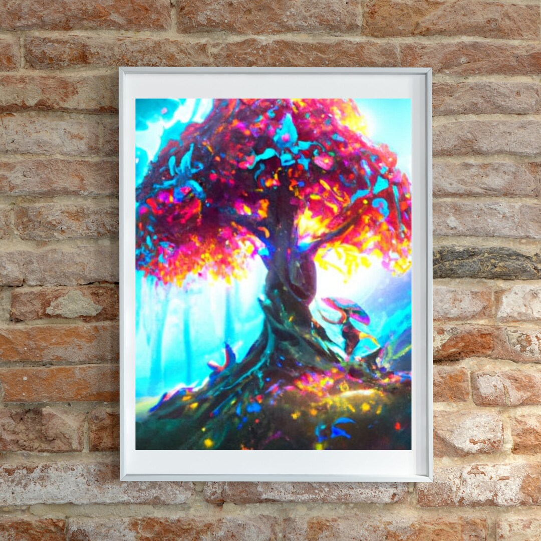 Magical Tree Printable Wall Art, Fantasy Art, Tree Wall Art ...
