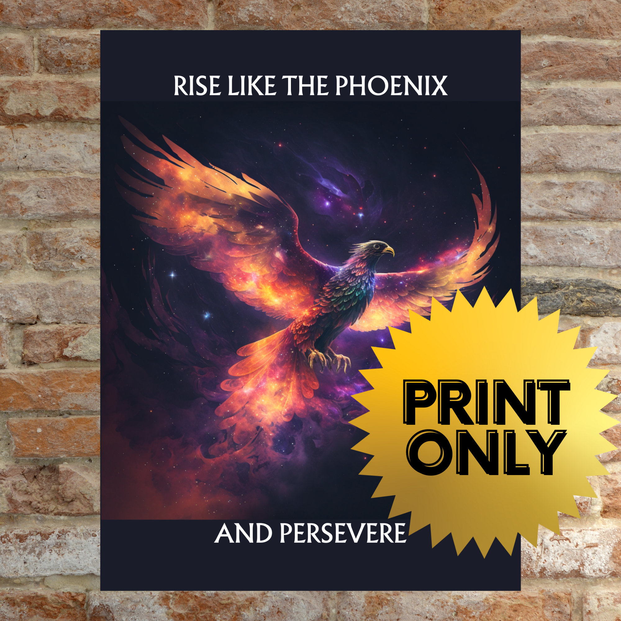 Rising Phoenix Printable Motivational Wall Art, Perseverance, Fantasy ...