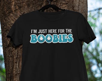 Funny Birdwatching Long Sleeve Tee, “I’m Just Here for the Boobies”