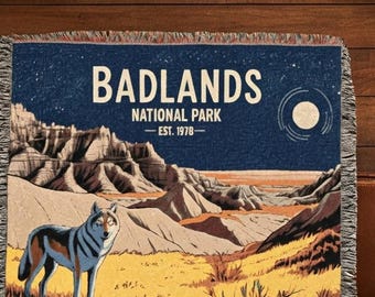 Personalized Badlands National Park Woven Cotton Blanket