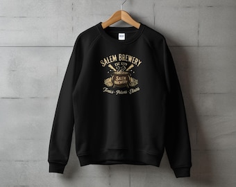 Salem Brewery Sweatshirt, Vintage Witchy Vibes, Halloween Witchcraft Sweater, Witch Cauldron Design, Salem Est 1779 Top
