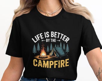 Campfire T-Shirt: Nature Lover Gift, Camping Adventure Tee