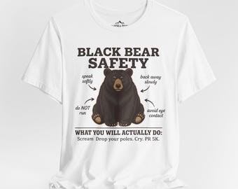 Black Bear Safety Shirt: Trail Runner Humor, Wildlife Encounter Graphic Tee