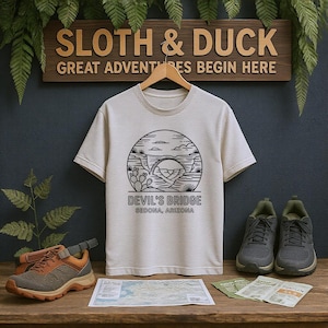 Devil&#39;s Bridge T-Shirt, Sedona Arizona Tee, Hiking T-Shirt, Southwest Travel Shirt, Desert Landscape Gift, Nature T-Shirt
