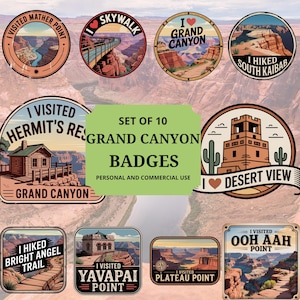 Grand Canyon Badges: National Park PNG SVG Files (Digital Download)