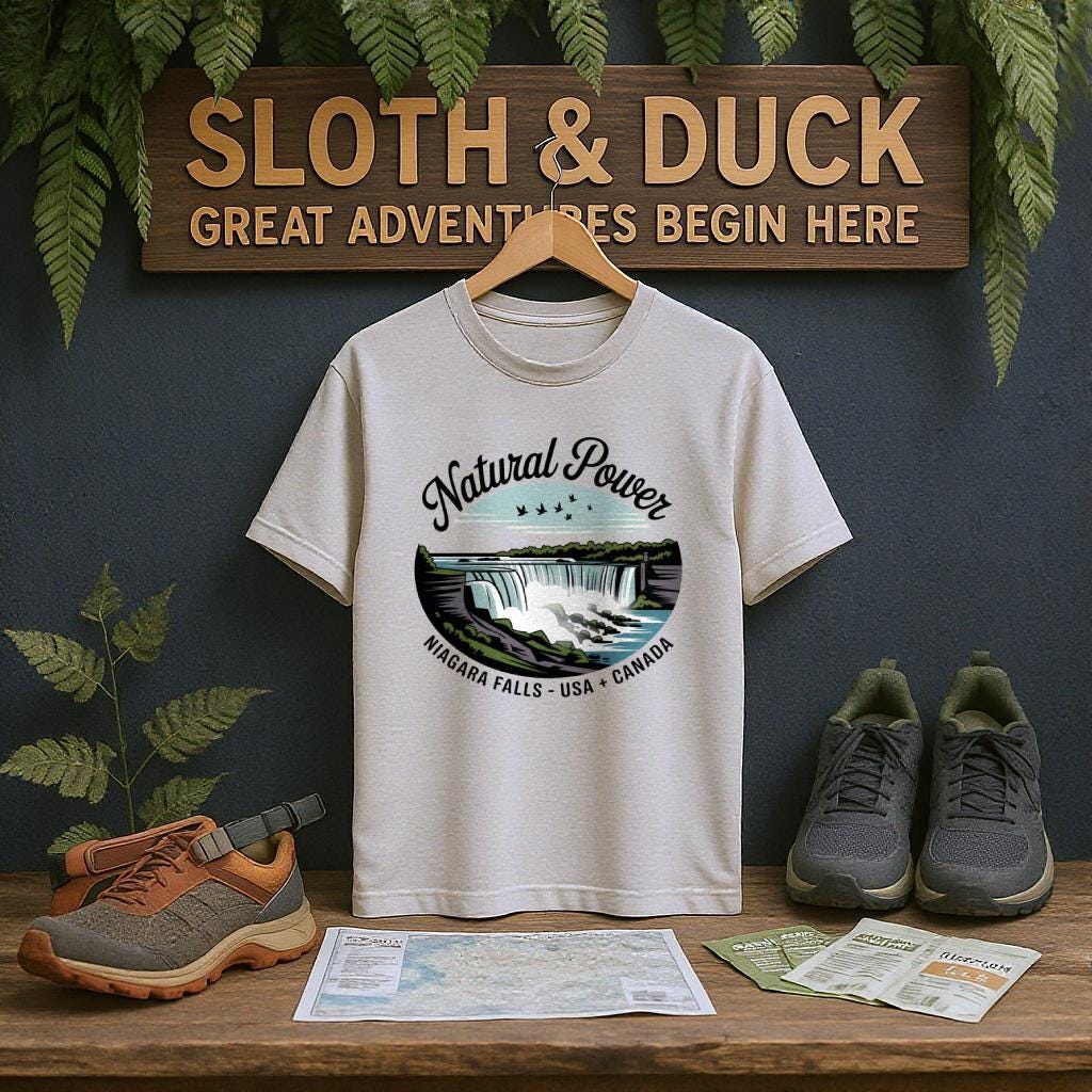 Niagara Falls T-Shirt, Natural Power Shirt, USA Canada Souvenir, Waterfall Graphic Tee, Gift for Nature Lover, Adventure Tee