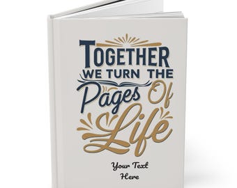 Personalized Couples Journal | Romantic Anniversary Gift | 'Together We Turn the Pages' Custom Notebook