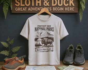 Bison National Parks T-Shirt: Nature Not Profit, Yellowstone Shirt