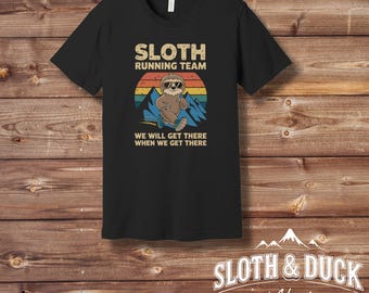 Sloth Running Team T-Shirt: Funny Animal Graphic Tee