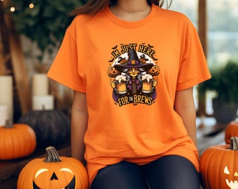 Funny Witch Beer T-Shirt, Spooky Oktoberfest Graphic Tee (Unisex)
