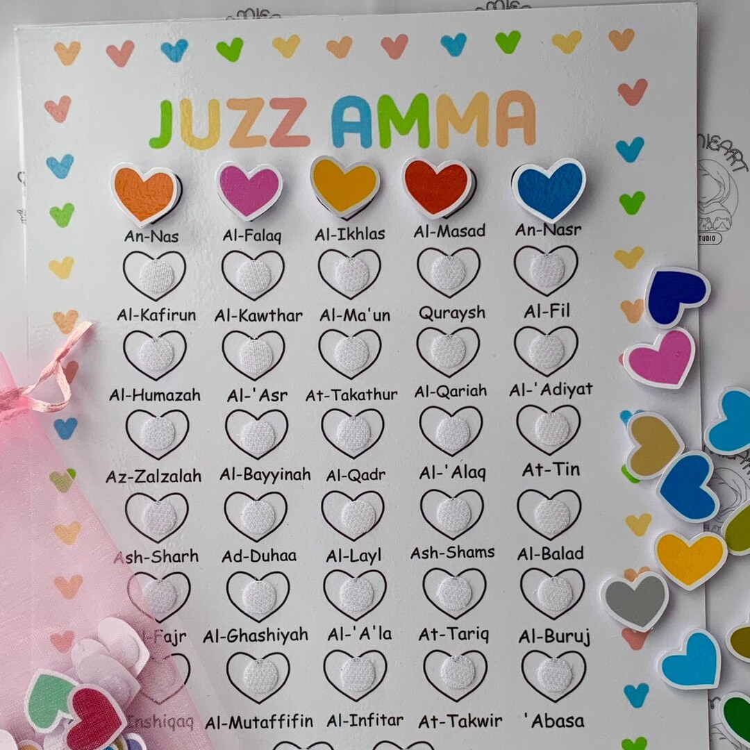 Juzz Amma Tracking Sheet Perfect for Muslims Seeking Knowledge Handmade ...