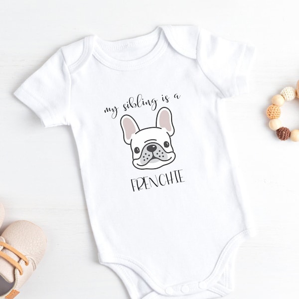 Frenchie Infant Fine Jersey Bodysuit Baby French Bulldog sibling Gift Neutral Gender