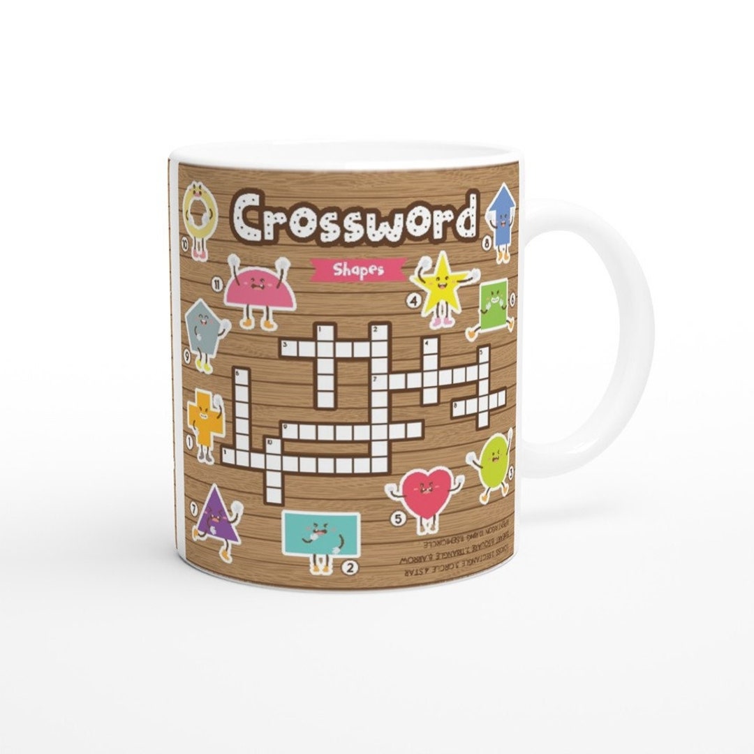 Kids Mug Crossword Puzzle Game for Children to Learn English Etsy