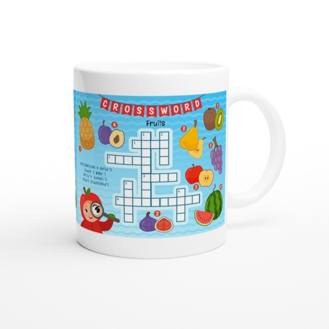 Kids Mug Crossword Puzzle Game for Children to Learn English Etsy