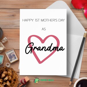 1er Día de la Madre como Abuela - Personalizado para la abuela, Tarjeta del Día de la Madre