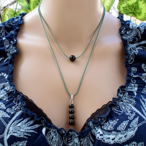 Green Sandstone Necklace, Green Goldstone Necklace, Choker, Sandstone Beaded, Pendant | Minimalist Handcrafted Artisan Jewelry • SD68