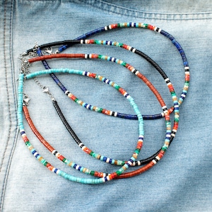 Zuidwest-geïnspireerde turkoois choker ketting voor mannen en vrouwen • Westers turkoois ketting • Tribal-stijl sieraden • SD30