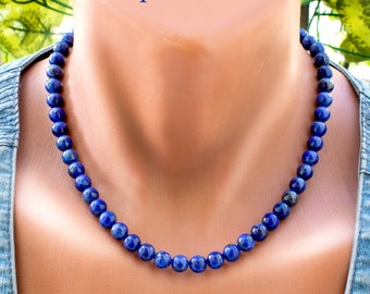 Lapis Lazuli Necklace • Blue Gemstone Jewelry • SD56