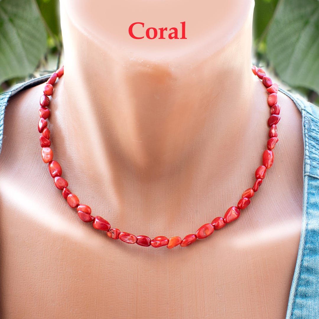 Sidekick Beaded Necklace - Coral main image 1