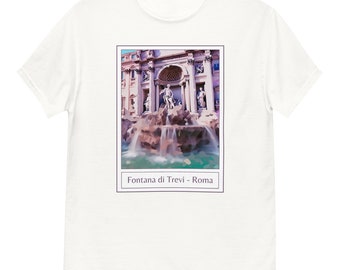 T-shirt Fontana di Trevi en coton, Décontracté et Confortable ||| Rome, Italie