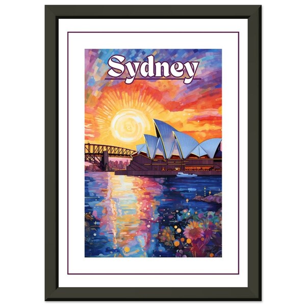 Sydney travel print, Sydney Australia travel framed poster, wall art, famous city travel print, travel gifts, various sizes