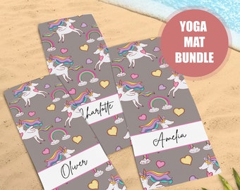 Yoga Mat Bundle, Personalized Yoga Mat, Children’s Yoga Mat, Kids Fitness Gift, Yoga Mat, Gift for Kids, Custom Yoga Mat, Kids Yoga Mat