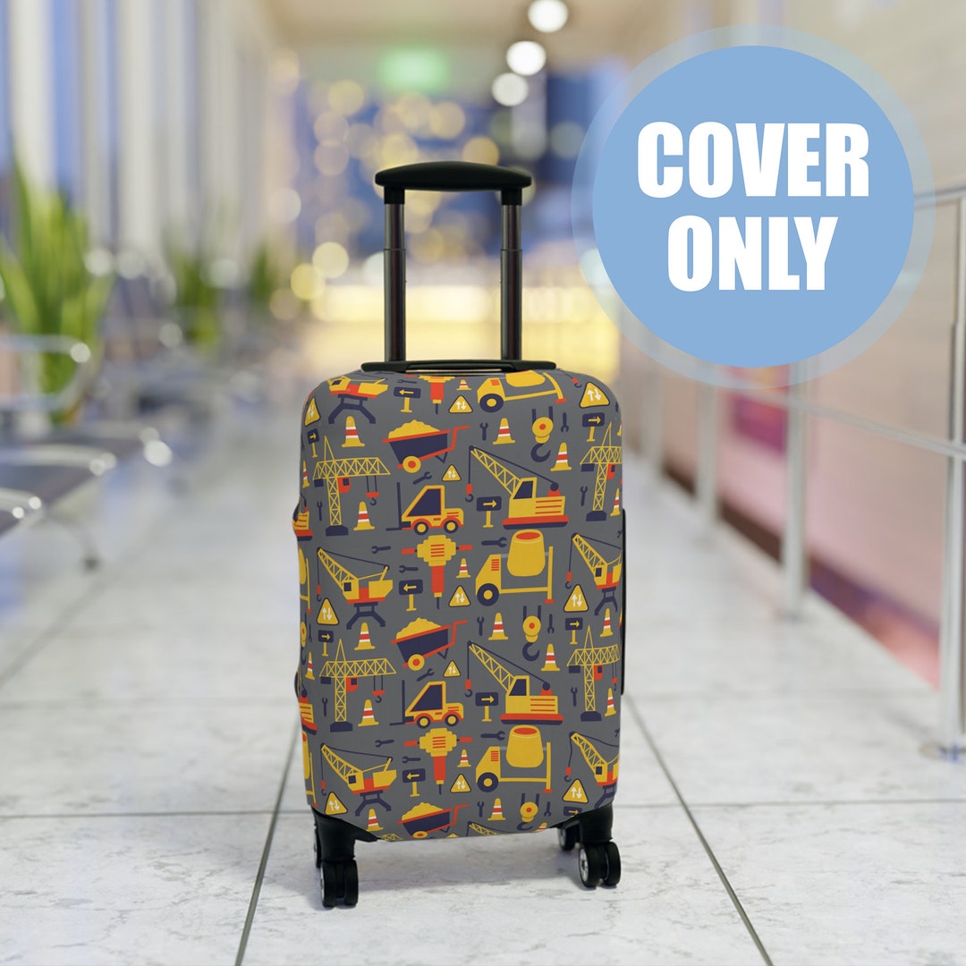Kids Construction Suitcase Cover, Unique Suitcase Cover, Travel Gifts