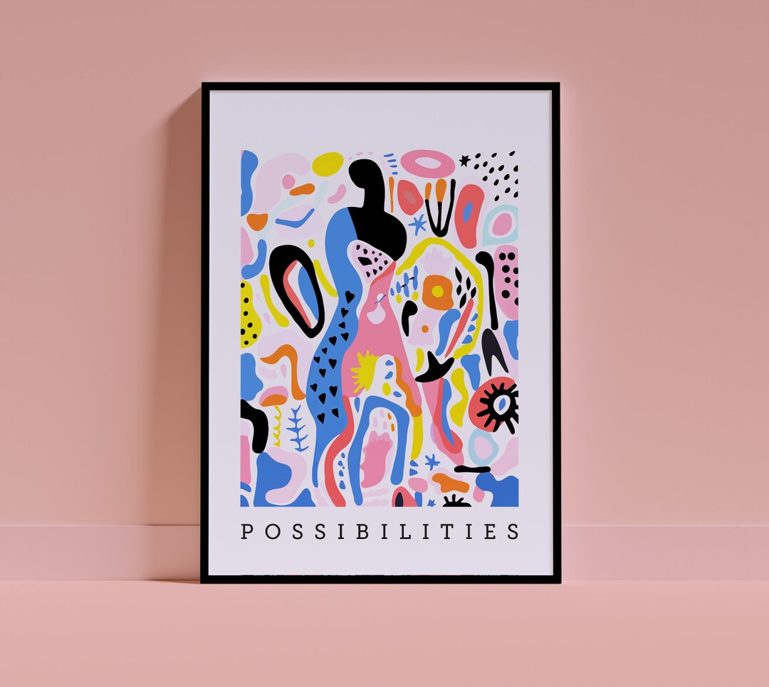 Abstract Printable Digital Poster for Women Positive Vibes Etsy