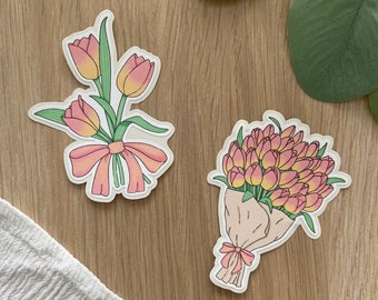 Sticker « Tulipes »  - Autocollant pour bullet journal, planner, scrapbooking, art journal, carterie