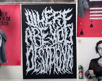 My Chemical Romance - where are you destroya lino print