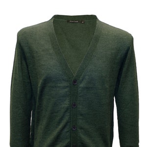 Alpaca Cardigan Crodasera men's sweater made of alpaca wool from Posh Gear Green