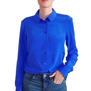 Silk blouse Collettoseta blouse made of 100% silk for women by Posh Gear long-sleeved with Kent collar