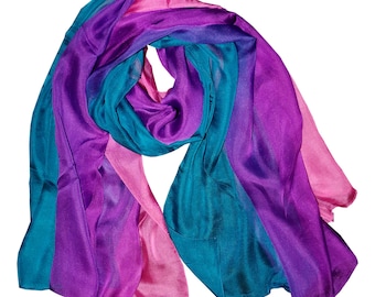 Silk Scarf Tri-Color Ladies Chiffon Scarf Silk made of 100% silk by Posh Gear