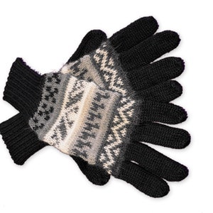 Alpaca finger gloves Guantilissi gloves women men made of 100% alpaca wool by Posh Gear Black