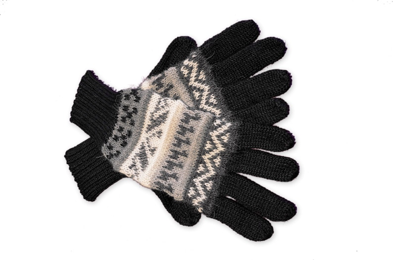 Alpaca finger gloves Guantilissi gloves women men made of 100% alpaca wool by Posh Gear Black