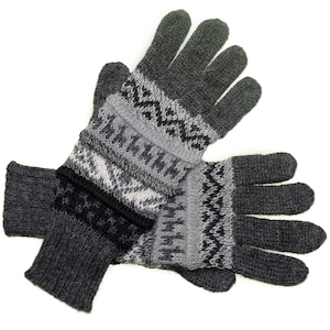 Alpaca finger gloves Guantilissi gloves women men made of 100% alpaca wool by Posh Gear dunkel grau