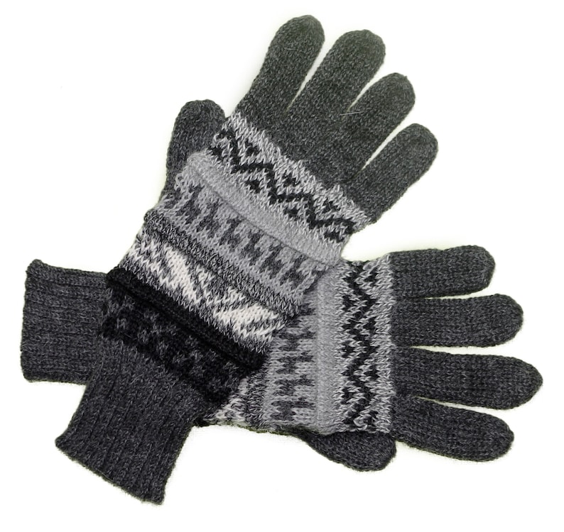 Alpaca finger gloves Guantilissi gloves women men made of 100% alpaca wool by Posh Gear dunkel grau