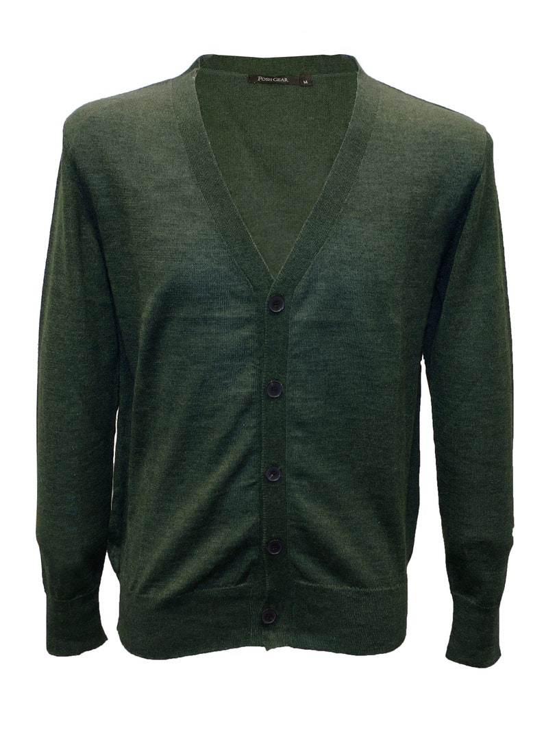 Alpaca Cardigan Crodasera men's sweater made of alpaca wool from Posh Gear Green