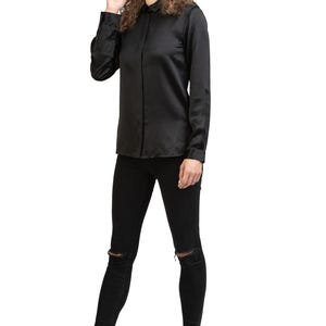 Silk blouse Camicia da Donna Blouse made of 100% silk for women by Posh Gear long-sleeved with concealed button placket