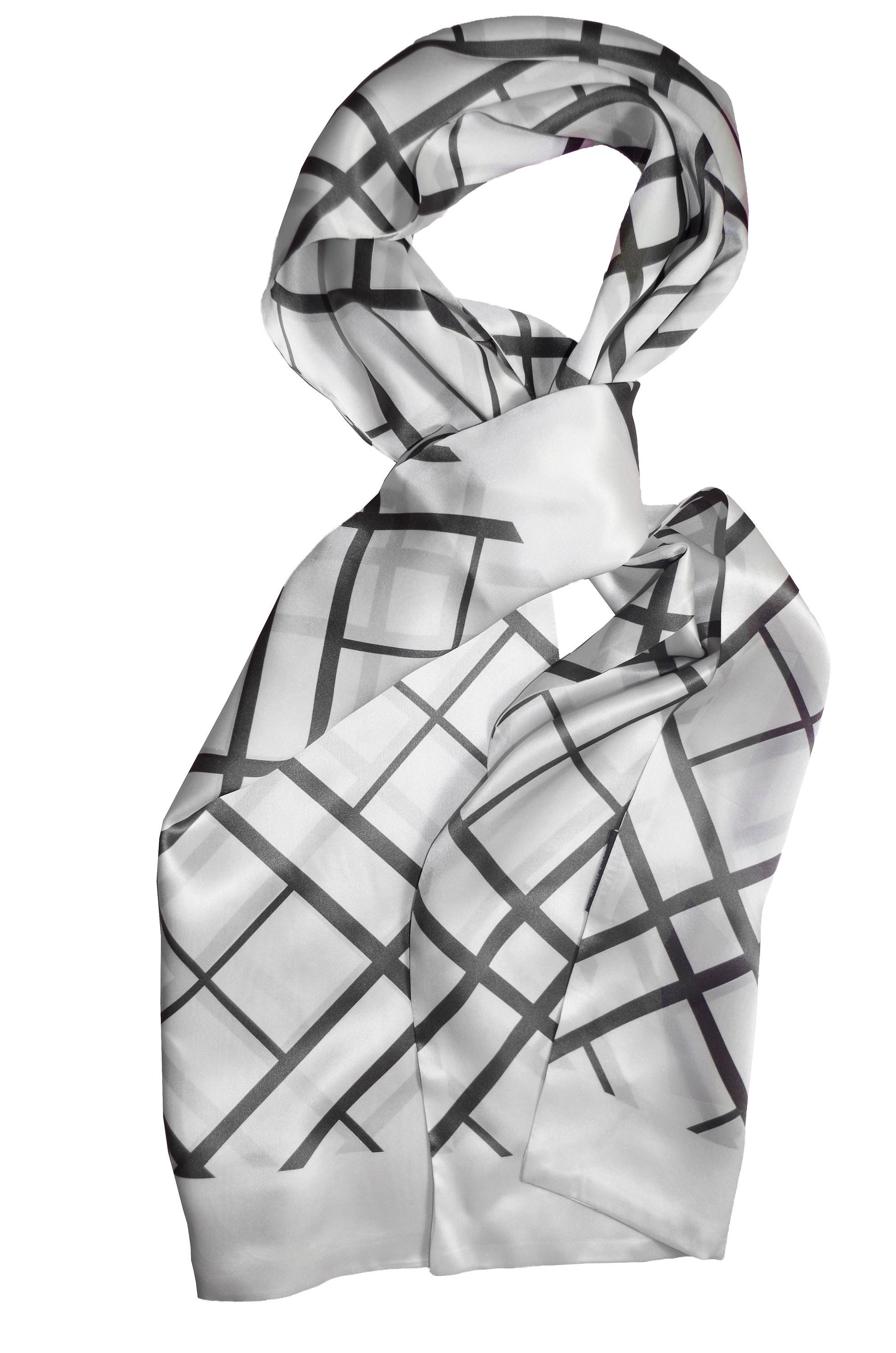 Silk Scarf Quadrinata Women Men Scarf Silk made of 100% silk by Posh Gear
