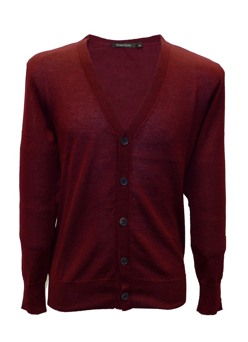 Alpaca Cardigan Crodasera men's sweater made of alpaca wool from Posh Gear weinrot