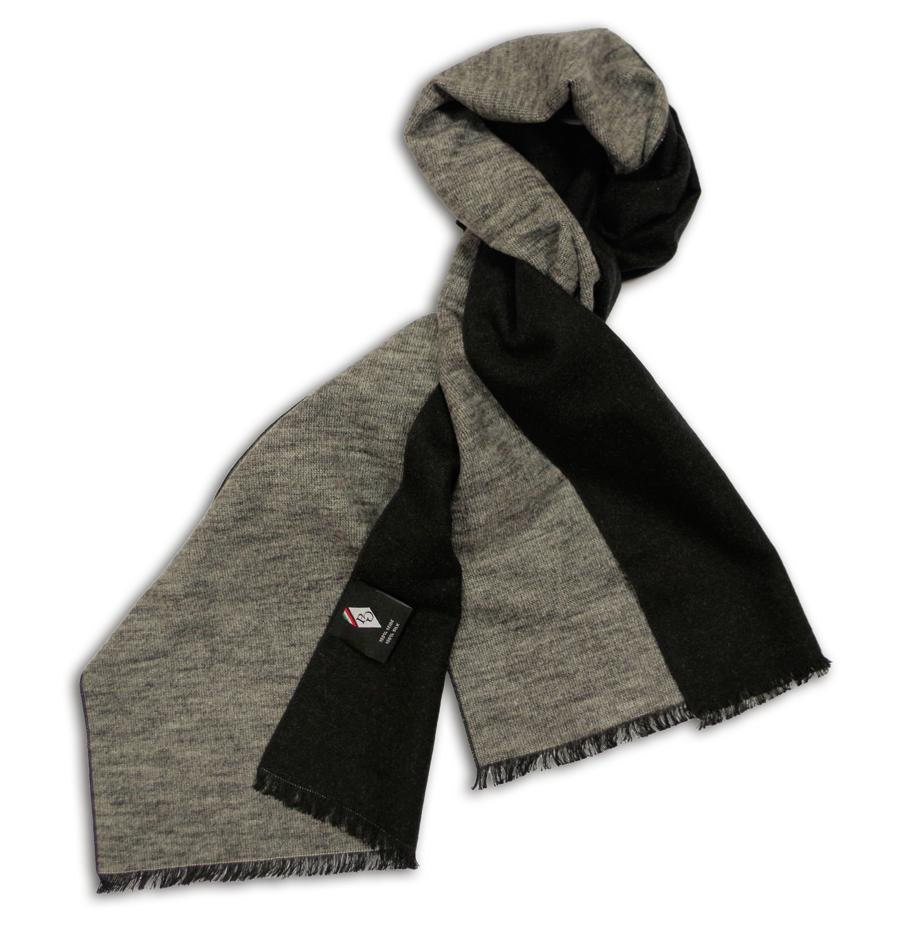 Posh Gear Foulard Homme 100% Soie Naturelle – Écharpe Bicolore Élégante 30x180 Cm, Douceur Et Raffinement Absolus