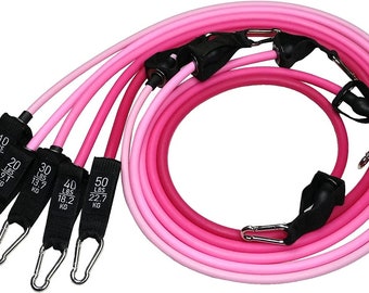 DosThisComeInPink - Pink Widerstandsbänder Tubes 150 Pfund für Zuhause Reise Fitnessstudio mit Tragetasche für Frauen
