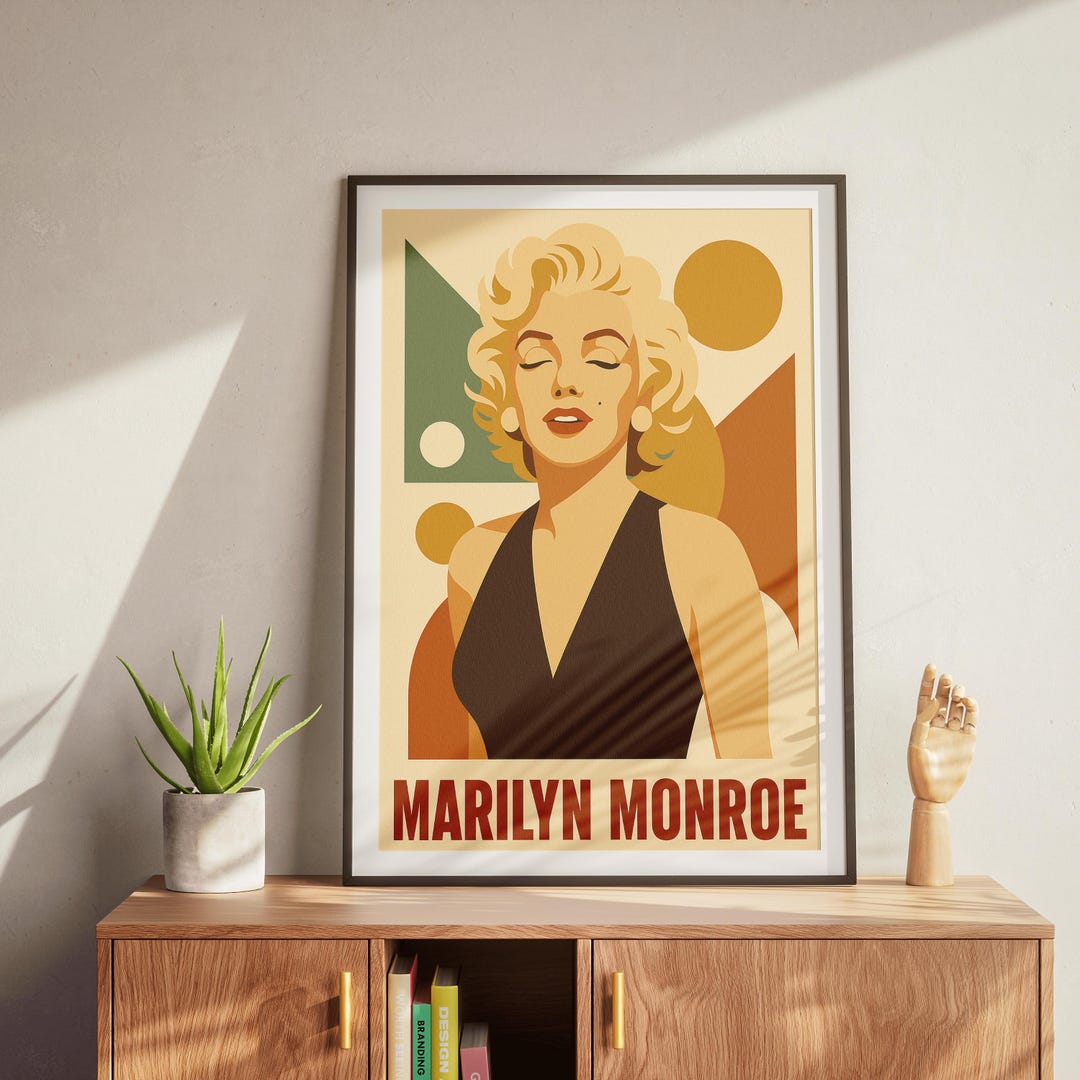 Marilyn Monroe Art Print, Mid Century Modern Decor, Retro Old Hollywood ...