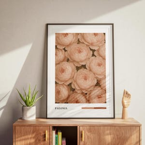 Peony Digital Art Print for Farmhouse Wall Decor, Vintage Floral Painting, Flower Wall Art, Printable Botanical Peony Print