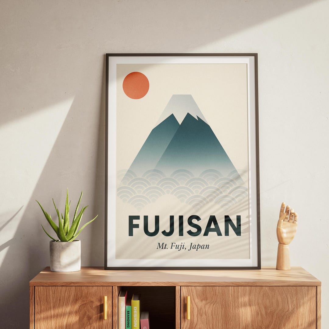 Japanese Wall Art Mount Fuji Fujisan Poster – Minimalist Zen Decor ...