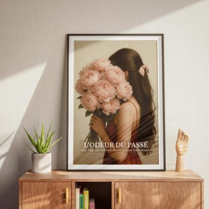 Blumenstrauß Französische Kunst, feminines Wandposter - Vintage Parfüm Druck, romantische botanische Wandkunst, französische Parfüm Ästhetik